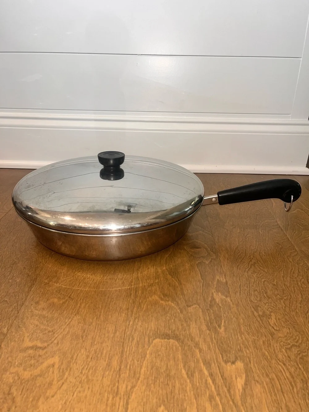 Vintage Revere Ware 12 Inch Stainless Steel Skillet W/Lid: USA 86a
